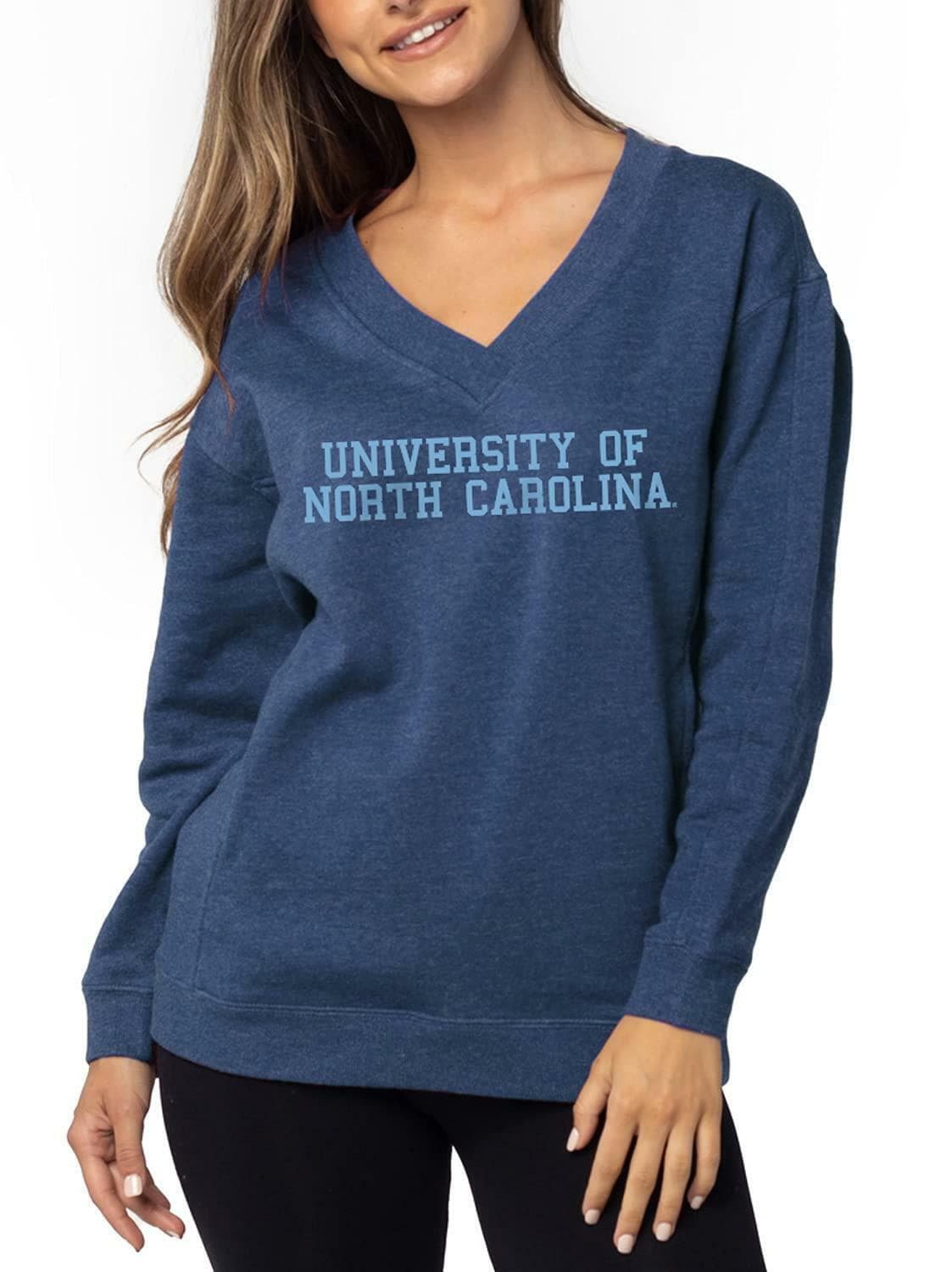 UG Apparel Women's North Carolina Tar Heels Ivy League V-Neck Sweatshirt Large - Thumbnail 6