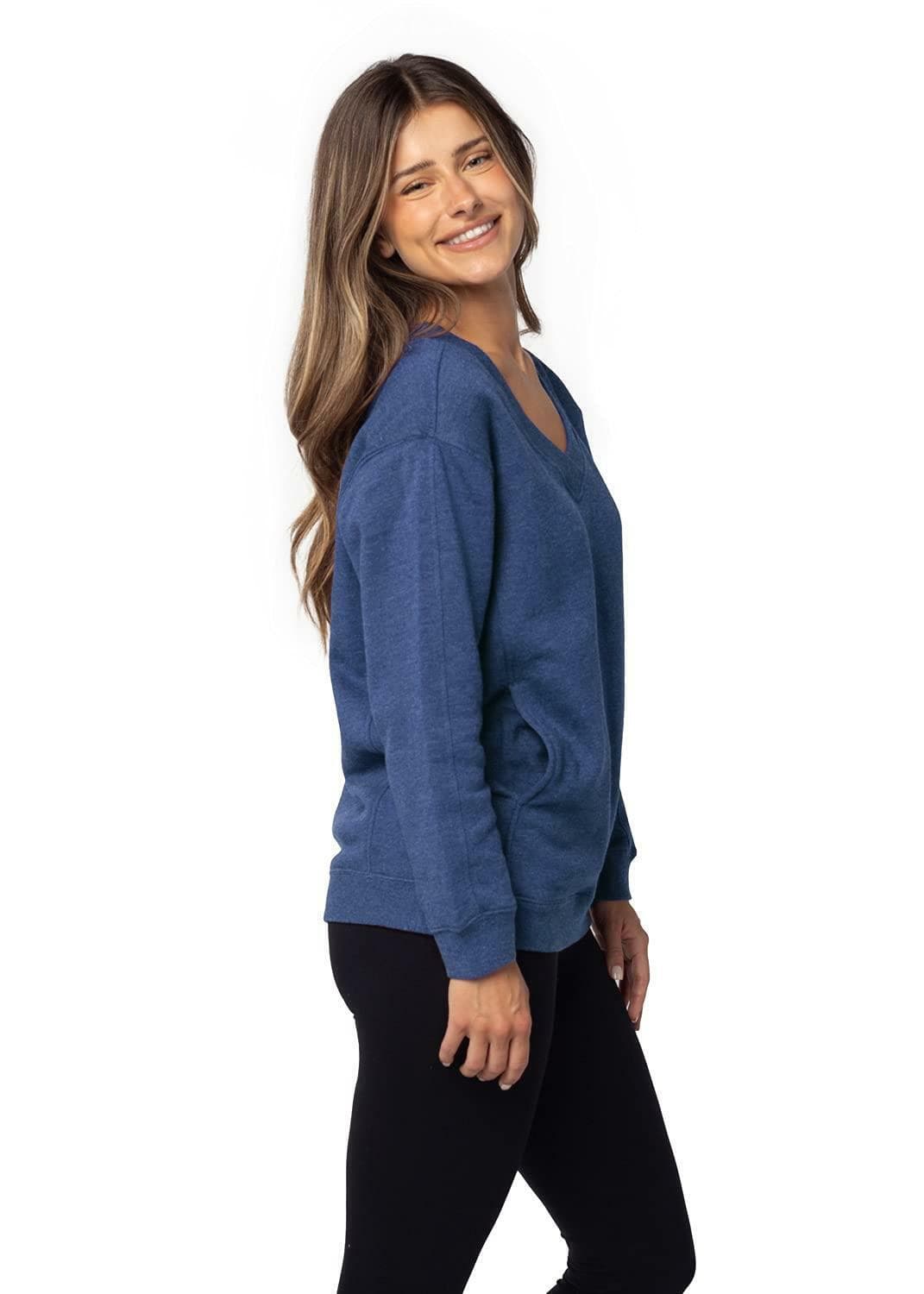 UG Apparel Women's North Carolina Tar Heels Ivy League V-Neck Sweatshirt Large - Thumbnail 2