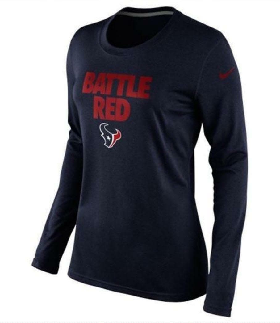 Nike Women's Houston Texans Local Long Sleeve T-Shirt Navy Blue Large - Thumbnail 4