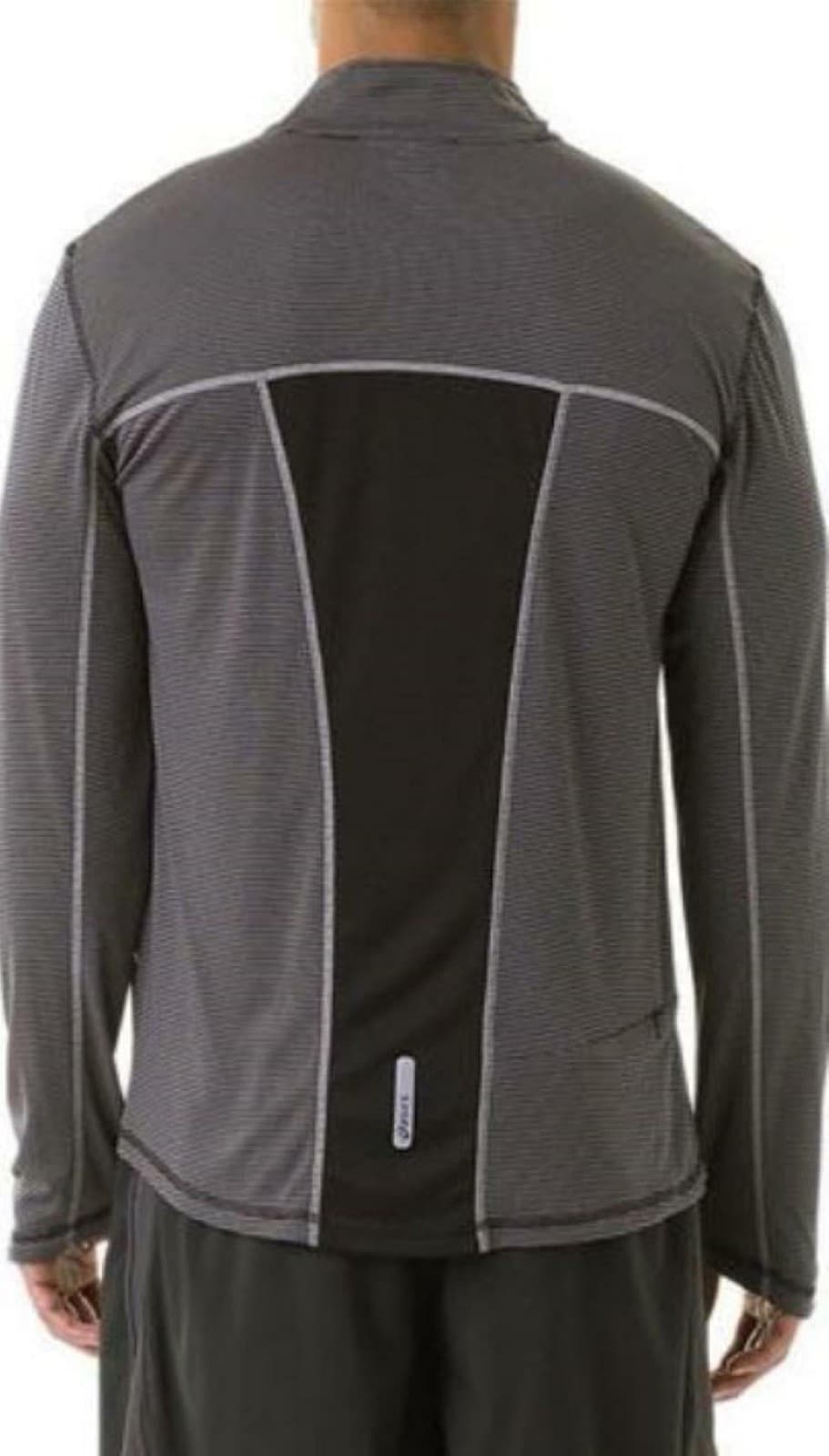 ASICS Men's Reflectivity Shosa 1/4 Zip Pullover Top Gray/Black X-Large - Thumbnail 3