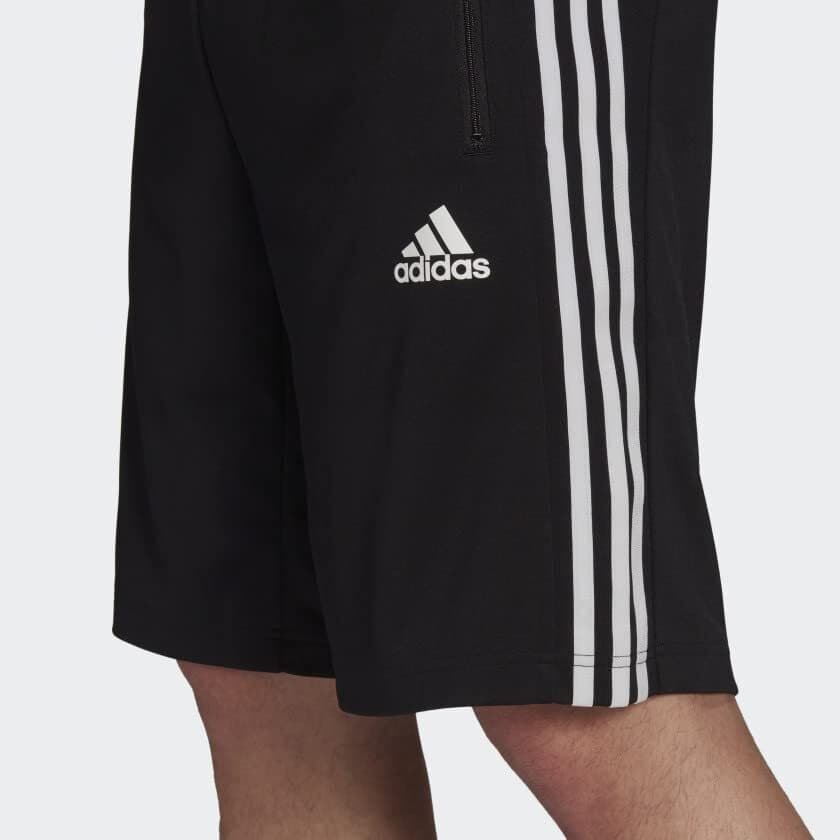 adidas Men's Designed to Move 3-Stripes Shorts w Pockets Black & White Medium - Thumbnail 6
