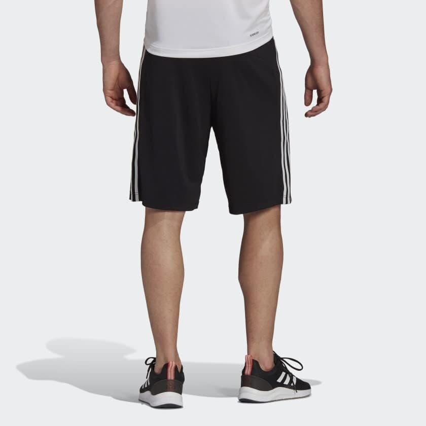 adidas Men's Designed to Move 3-Stripes Shorts w Pockets Black & White Medium - Thumbnail 4