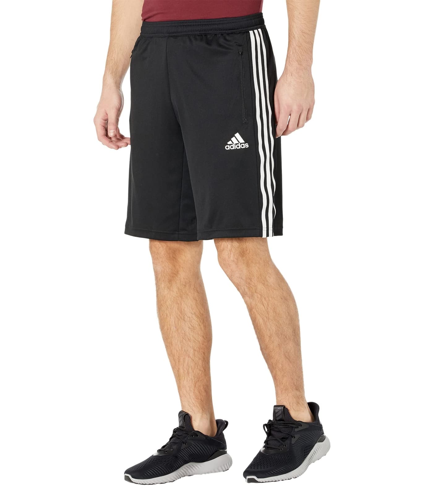 adidas Men's Designed to Move 3-Stripes Shorts w Pockets Black & White Medium - Thumbnail 2
