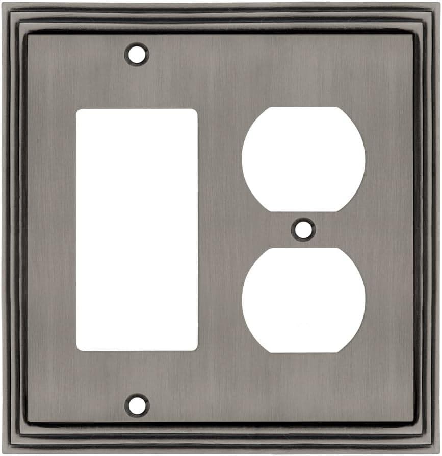 Nostalgic Warehouse Deco Electrical Outlet Switch Plate Cover Antique Pewter - Thumbnail 2