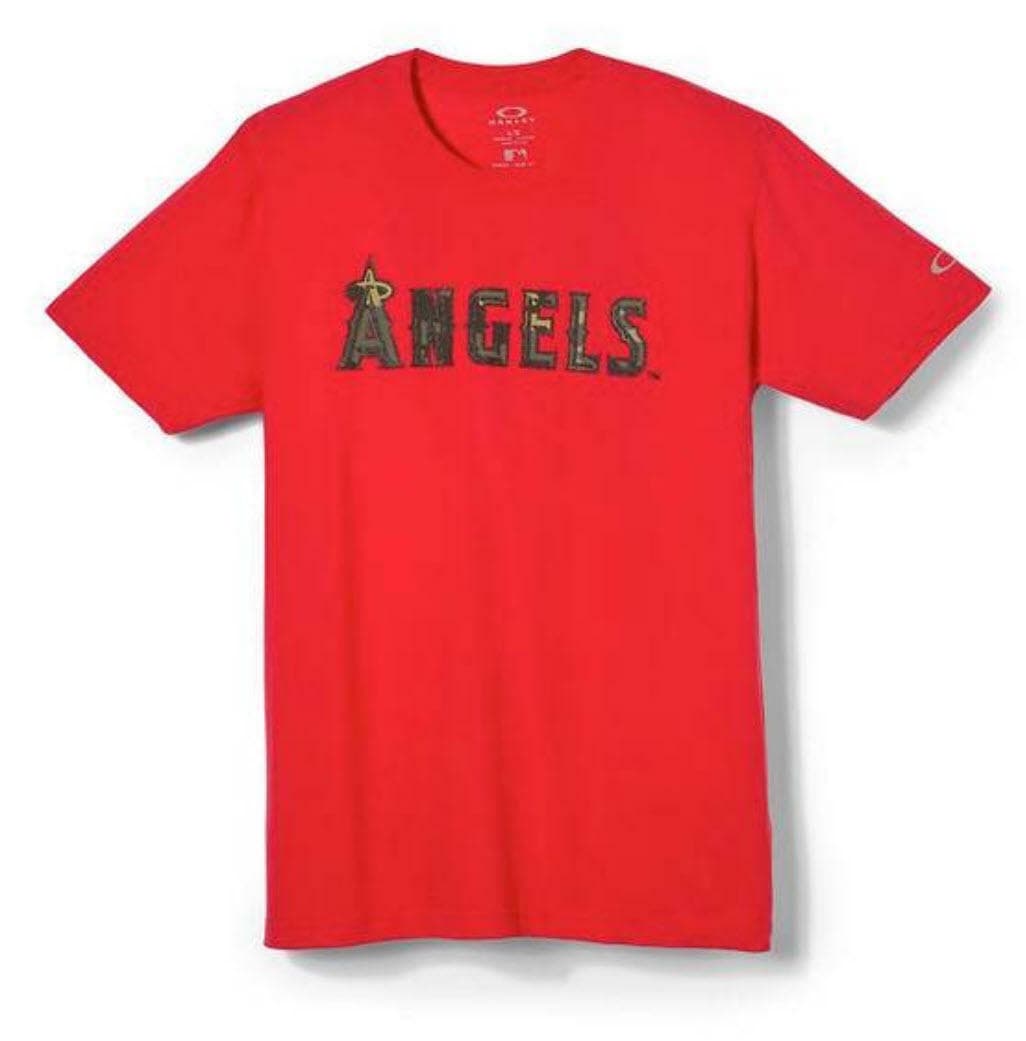 Oakley Men's Los Angeles Angels Camouflage Tee Baseball Red White Black M L XL - Thumbnail 18