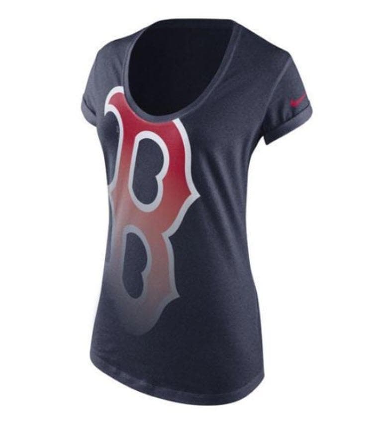 Nike Women's Red Sox Scoop Neck Triblend Boyfriend T-shirt Navy Small - Thumbnail 3