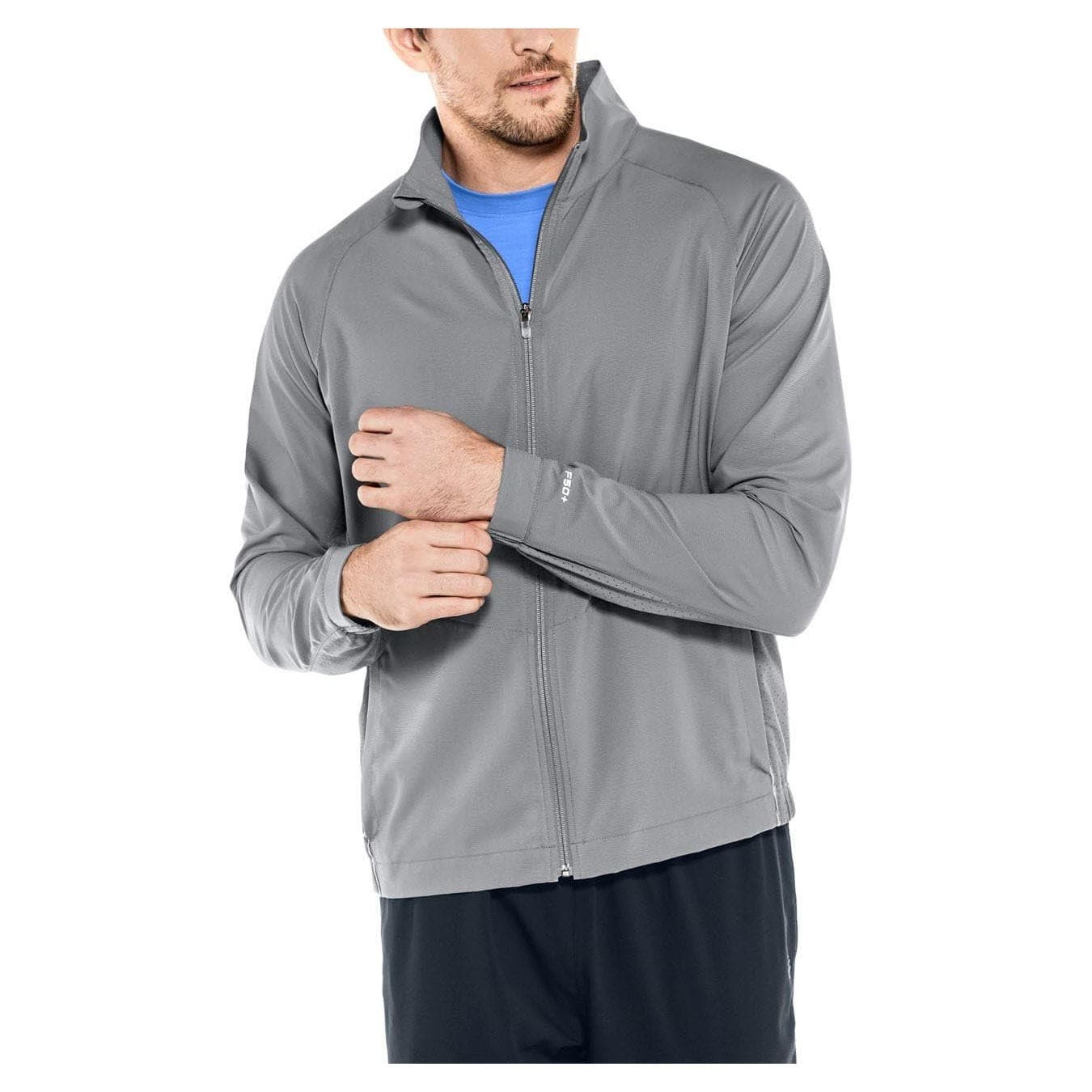 Coolibar UPF 50+ Men's Outpace Sport Sun Protective Jacket Gray 2XL $95 Value - Thumbnail 4