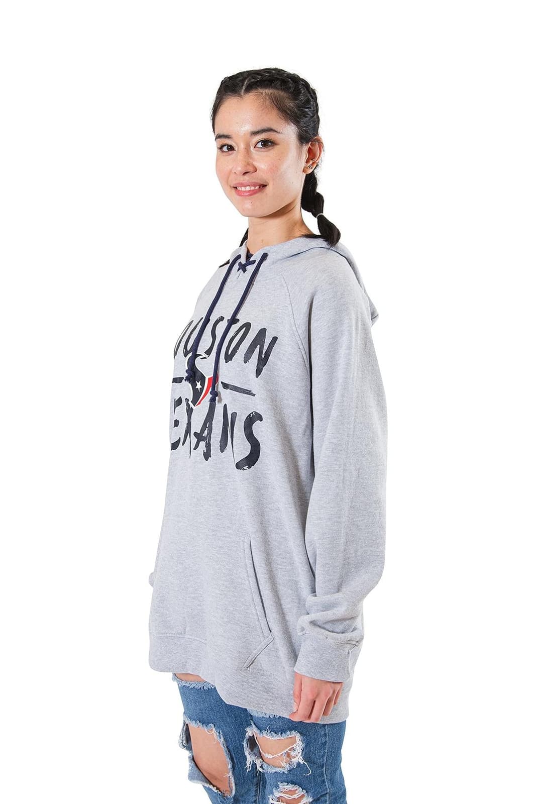 Ultra Game Women's Houston Texans Pullover Hoodie Gray Medium $75 Value - Thumbnail 2