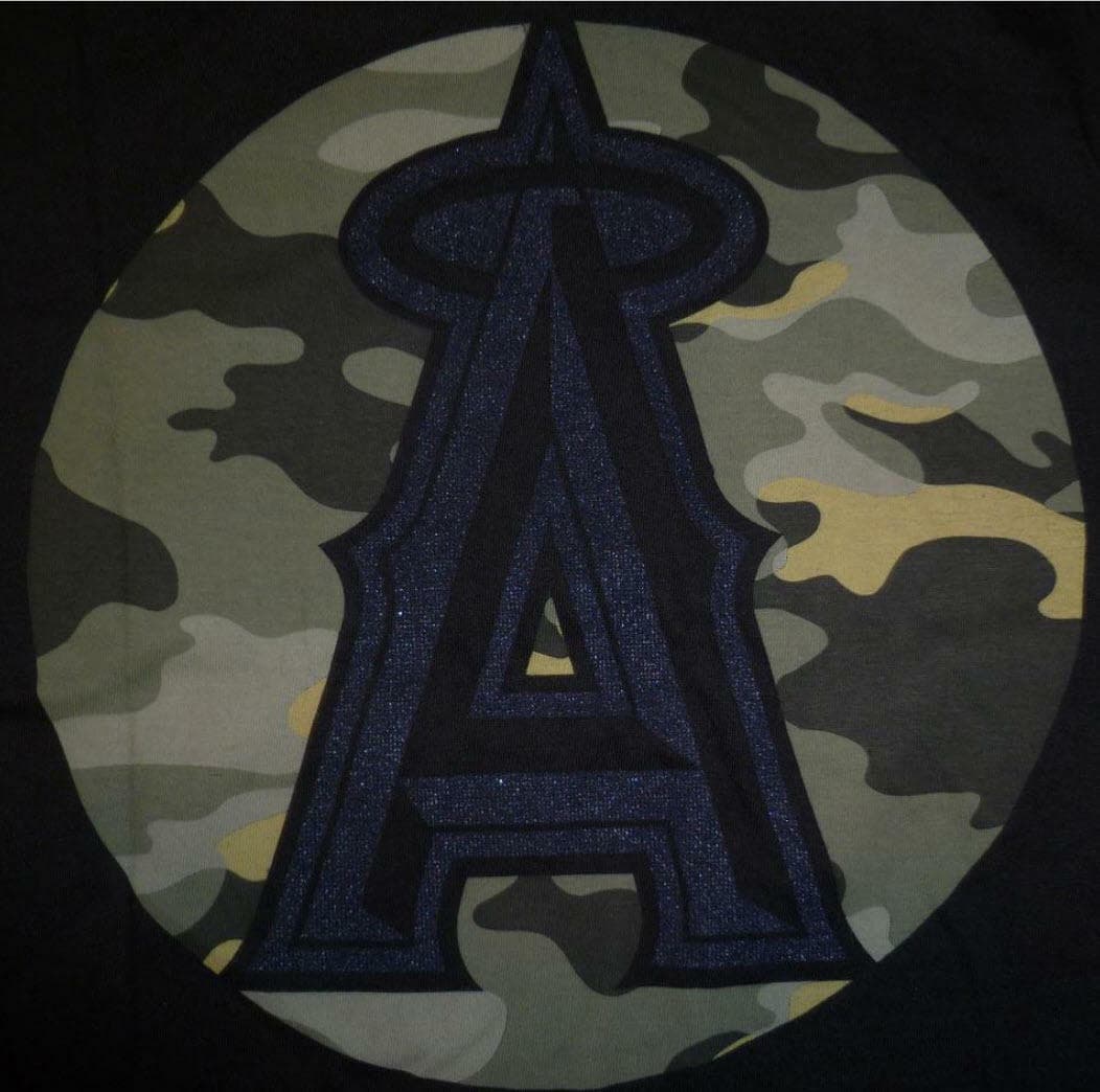 Oakley Men's Los Angeles Angels Camouflage Tee Baseball Red White Black M L XL - Thumbnail 11