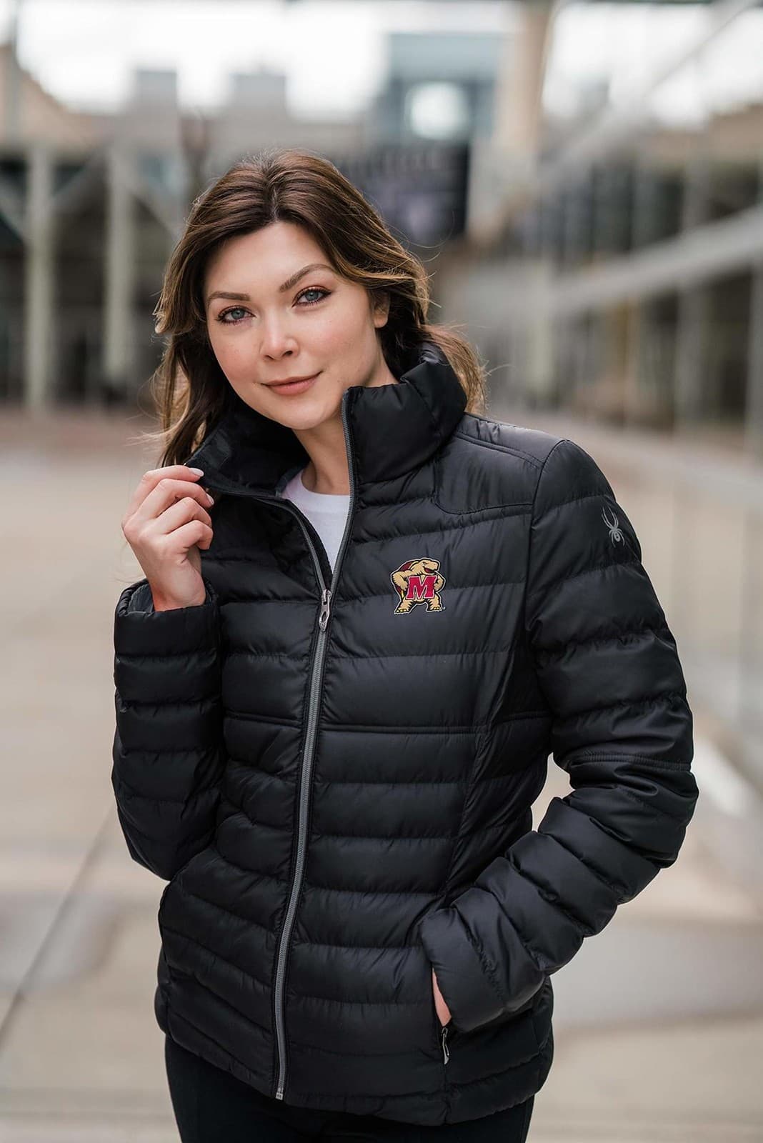 Spyder Women's Maryland Terrapins Gameday Supreme Puffer Jacket Black Small - Thumbnail 7