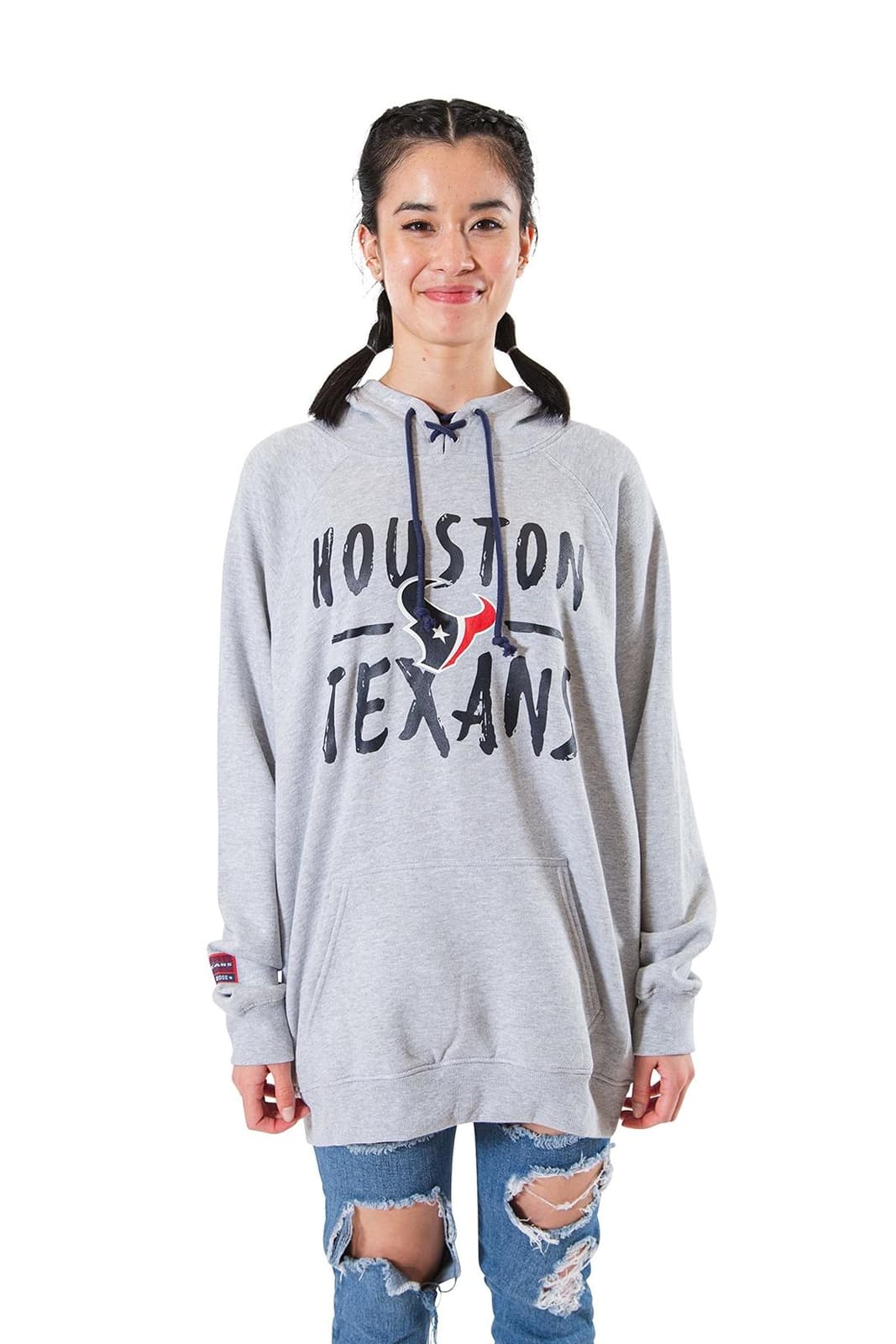 Ultra Game Women's Houston Texans Pullover Hoodie Gray Medium $75 Value - Thumbnail 4