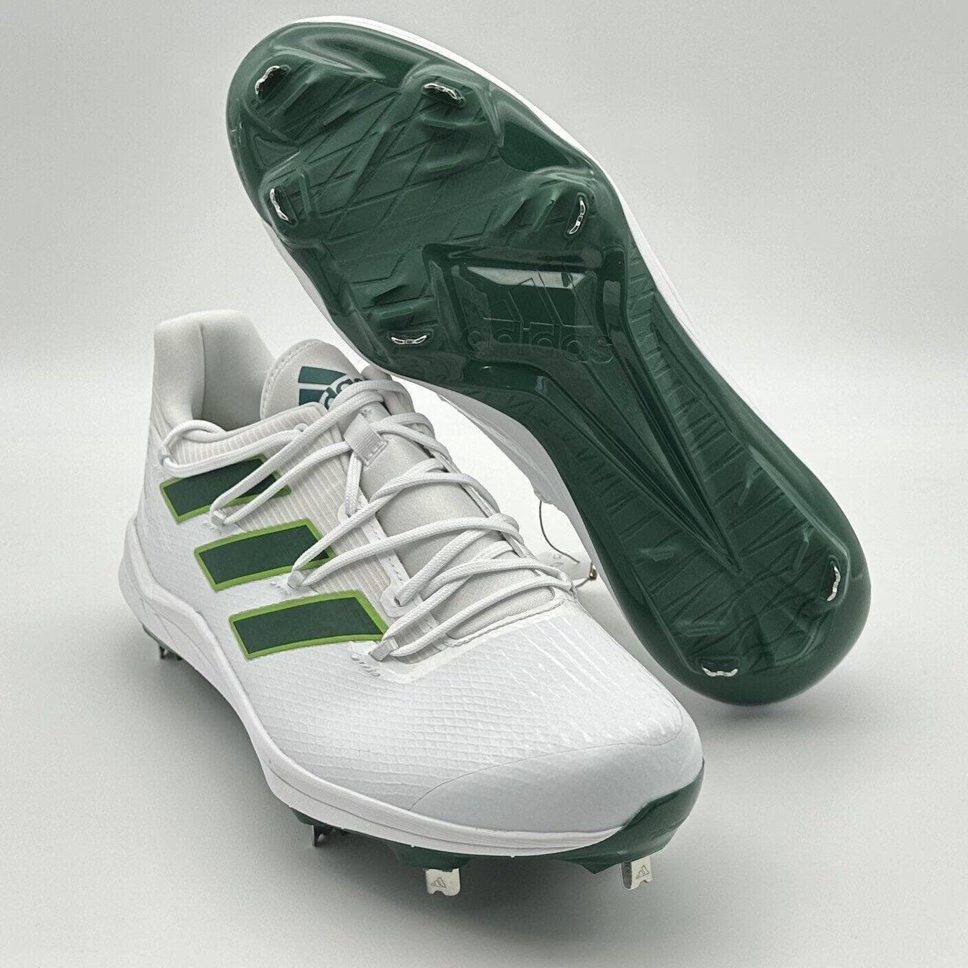 Adidas Men's Adizero Afterburner 8 Metal Baseball Cleats White/Green Size 13.5 - Thumbnail 14