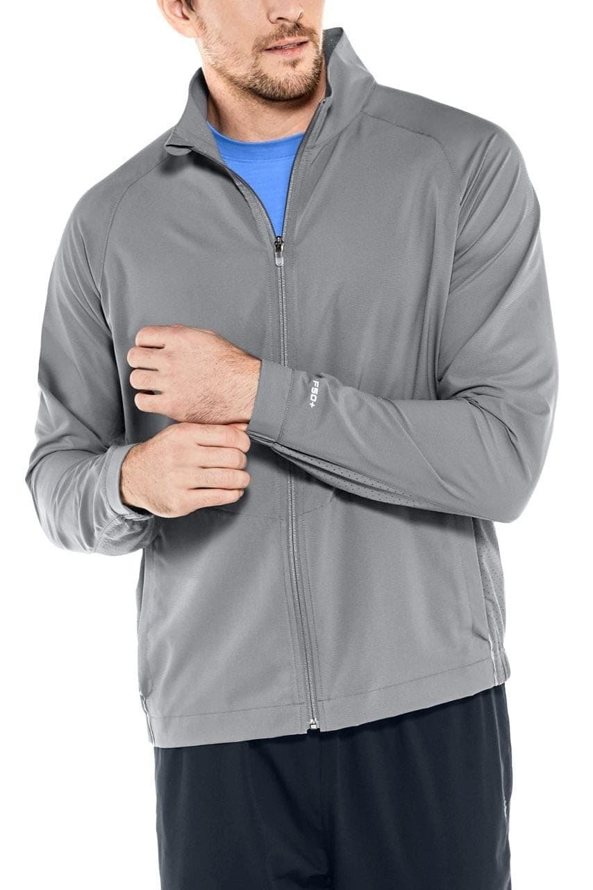 Coolibar UPF 50+ Men's Outpace Sport Sun Protective Jacket Gray 2XL $95 Value - Thumbnail 9