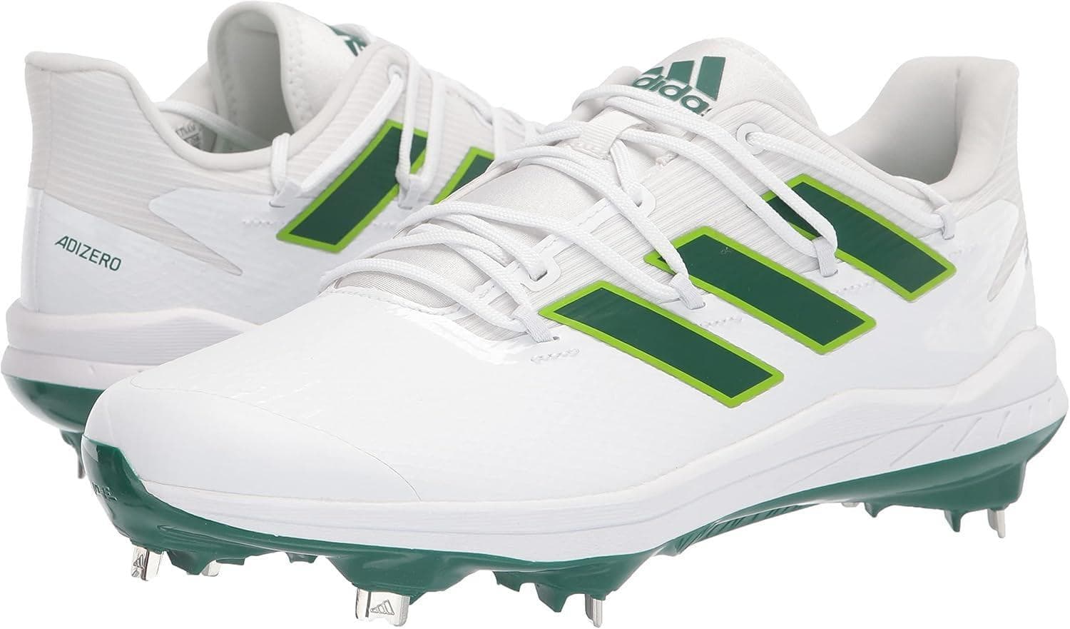 Adidas Men's Adizero Afterburner 8 Metal Baseball Cleats White/Green Size 13.5 - Thumbnail 18