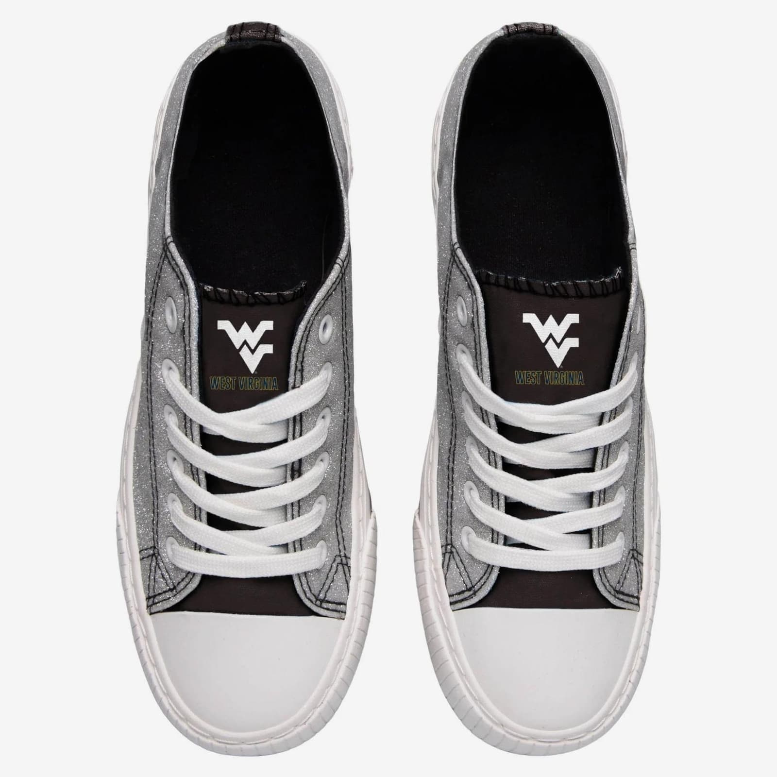 FOCO West Virginia Mountaineers Women's Glitter Low Top Canvas Shoes Size 10 - Thumbnail 3