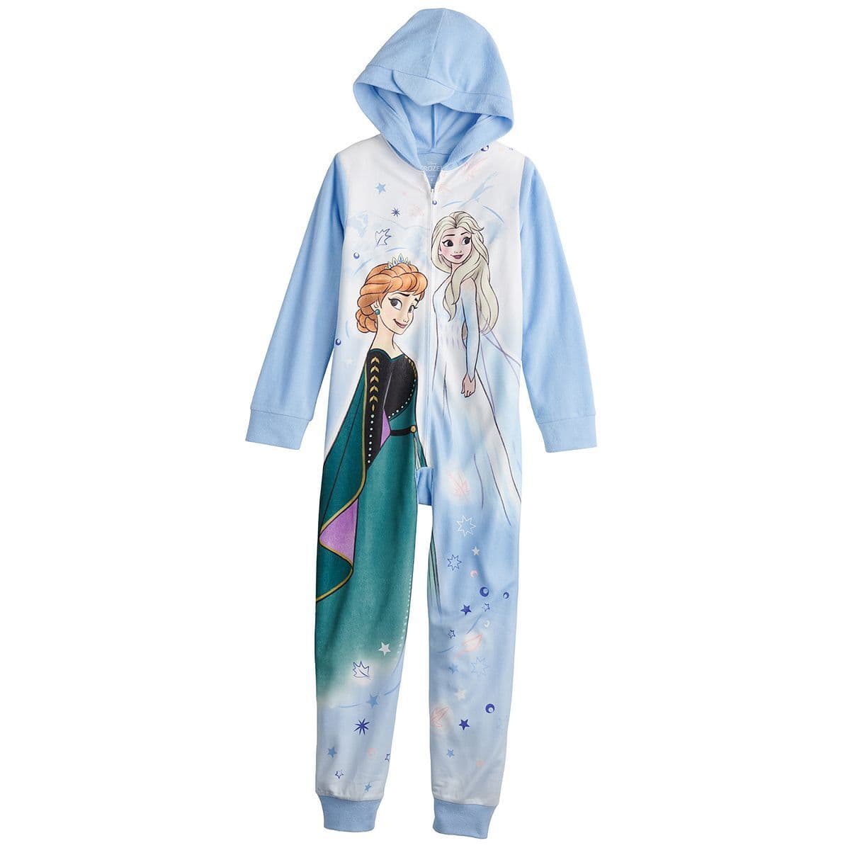 Disney Frozen Sister Anna & Elsa Journey Union Suit Fleece Pajamas Size 4 6 PJs - Thumbnail 6
