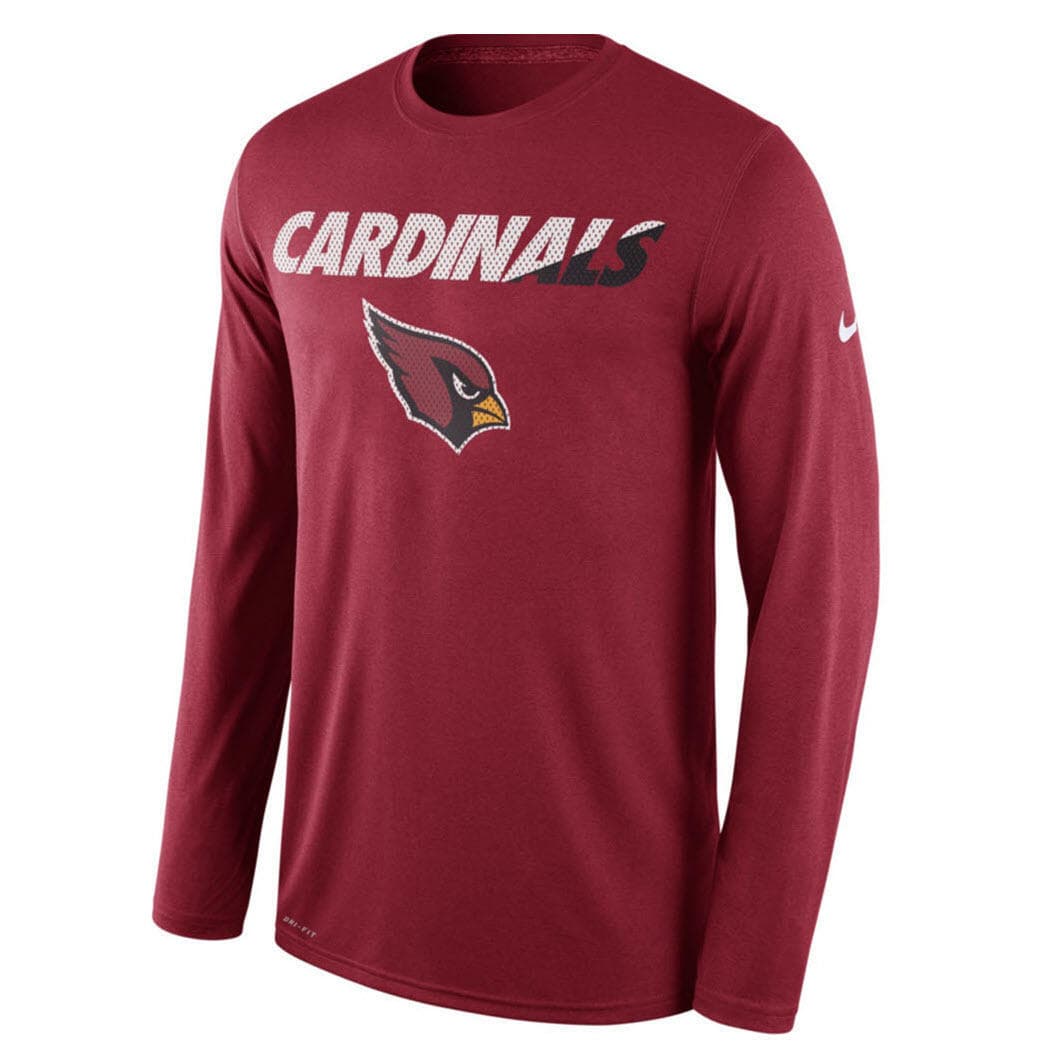 Nike Men's Arizona Cardinals Dri-Fit Sideline Legend Long Sleeve Tee Medium Red
