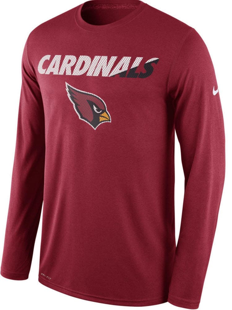Nike Men's Arizona Cardinals Dri-Fit Sideline Legend Long Sleeve Tee Medium Red - Thumbnail 3