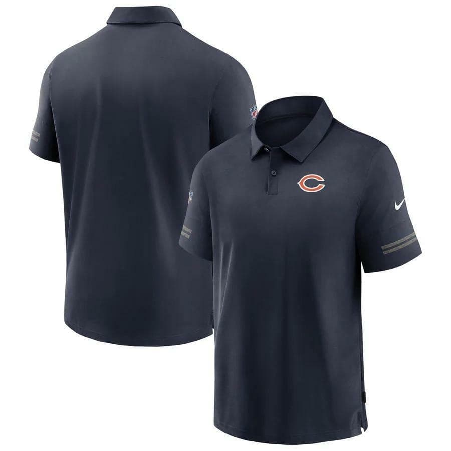 Nike Men's Chicago Bears Dri-Fit Sideline Elite Polo Blue Medium $86 Value - Thumbnail 4