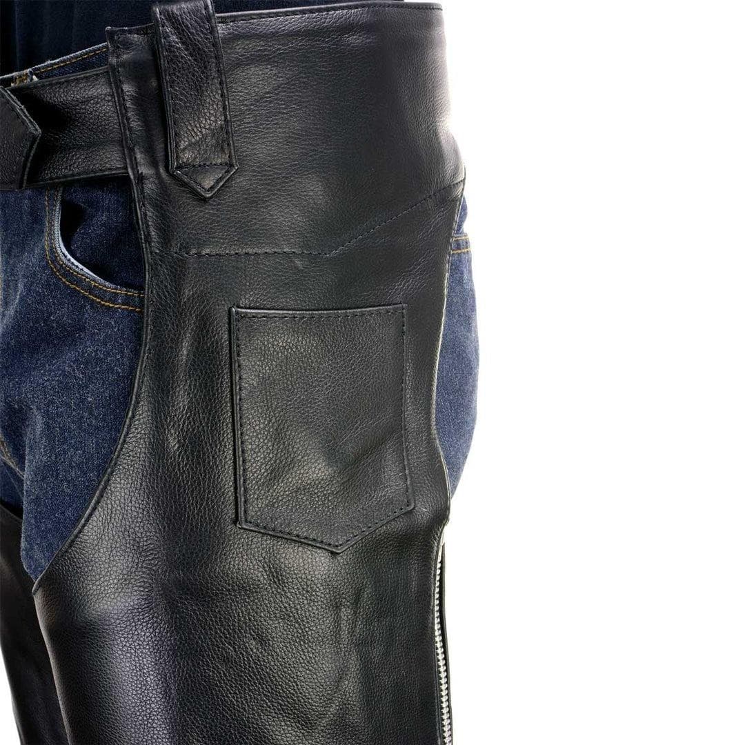 Milwaukee Leather Men's Classic Riding Biker Chaps 48 Black $150 Value - Thumbnail 7
