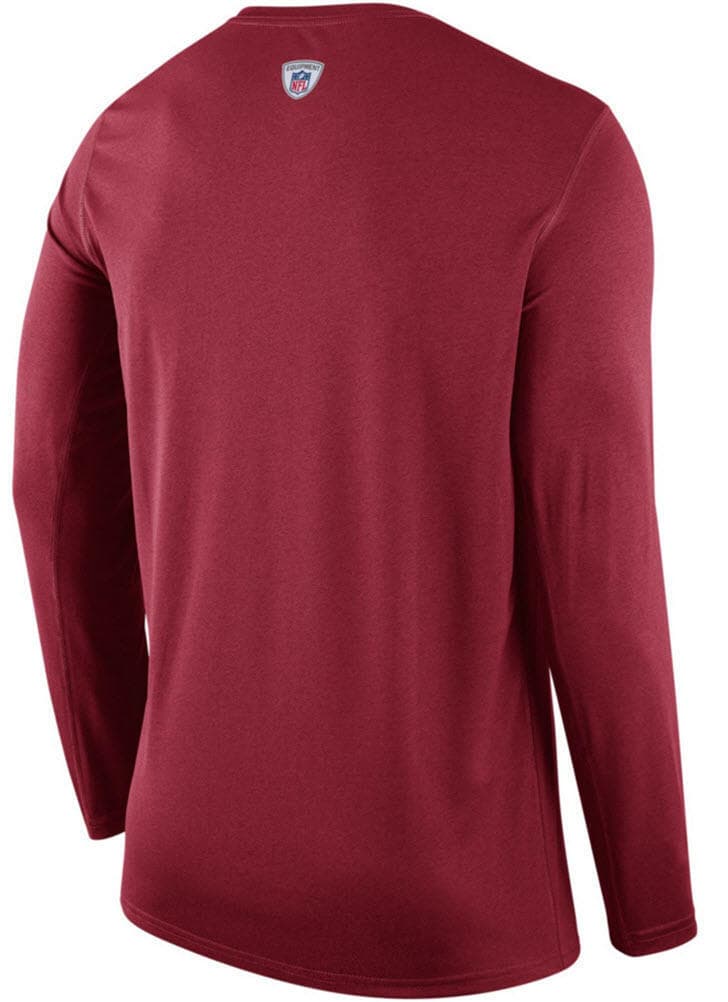 Nike Men's Arizona Cardinals Dri-Fit Sideline Legend Long Sleeve Tee Medium Red - Thumbnail 2