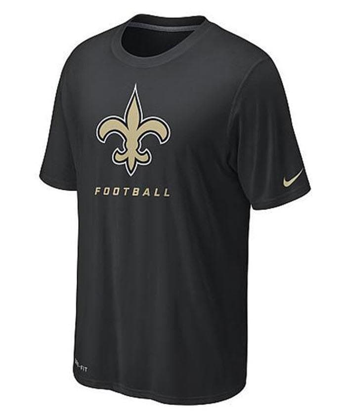 Nike Men's New Orleans Saints Legend Elite Logo Dri Fit T-Shirt Black Small - Thumbnail 2