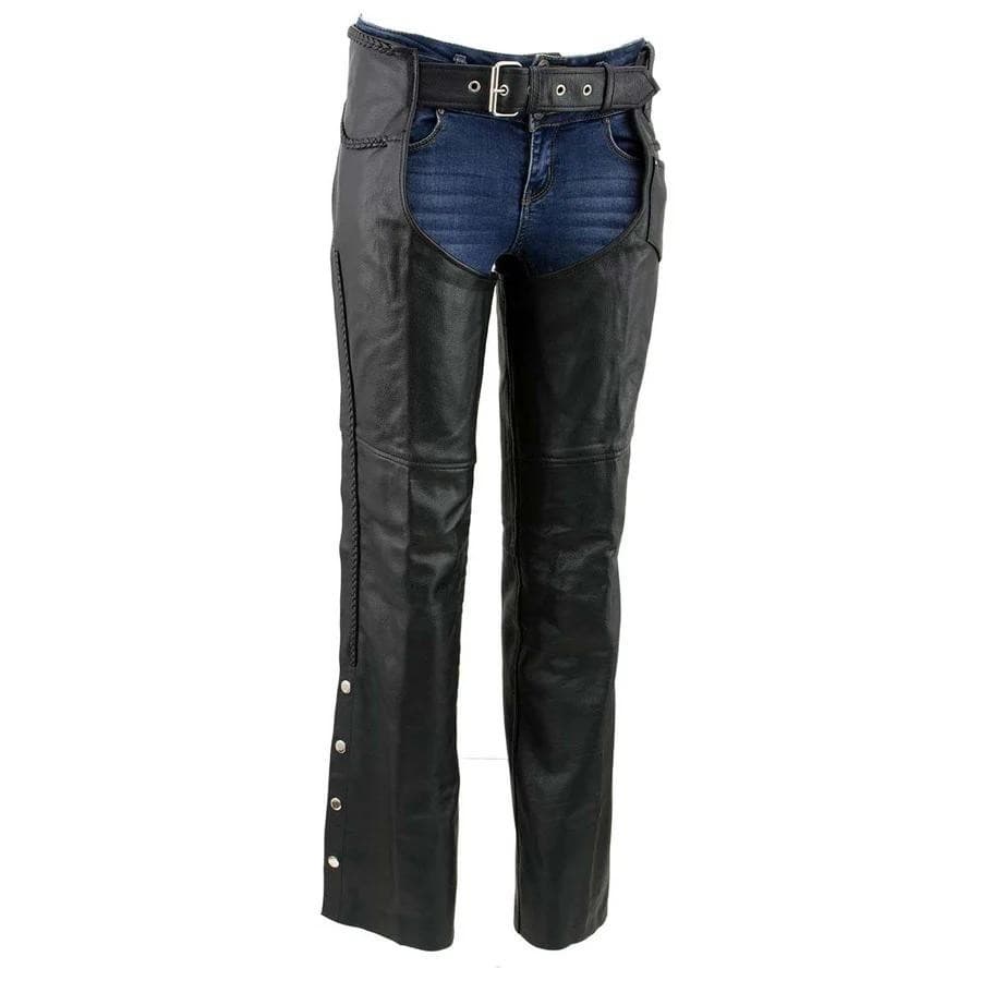 Milwaukee Leather Men's Classic Riding Biker Chaps 48 Black $150 Value - Thumbnail 5