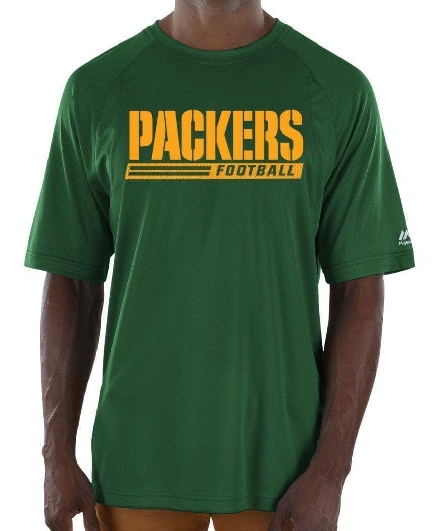 Majestic Men's Green Bay Packers Fanfare Coolbase Polyester T-Shirt Medium - Thumbnail 3