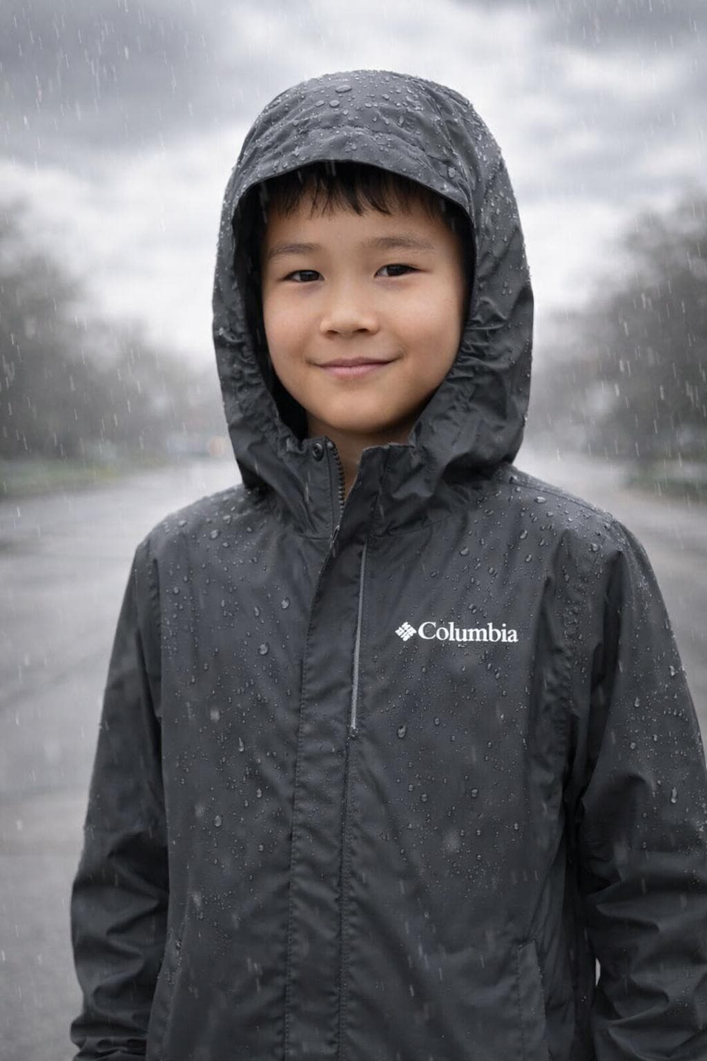 Columbia Boy's Omni-tech Watertight Timber Pointe II Hooded Jacket Large Gray - Thumbnail 4