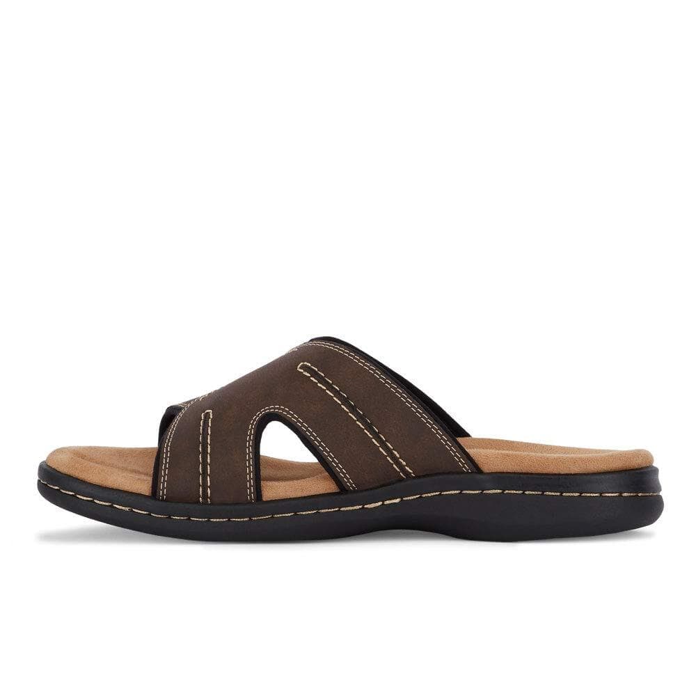 Dockers Men's Sunland Leather Slide Memory Foam Sandals Brown 8 M $80 Value - Thumbnail 3