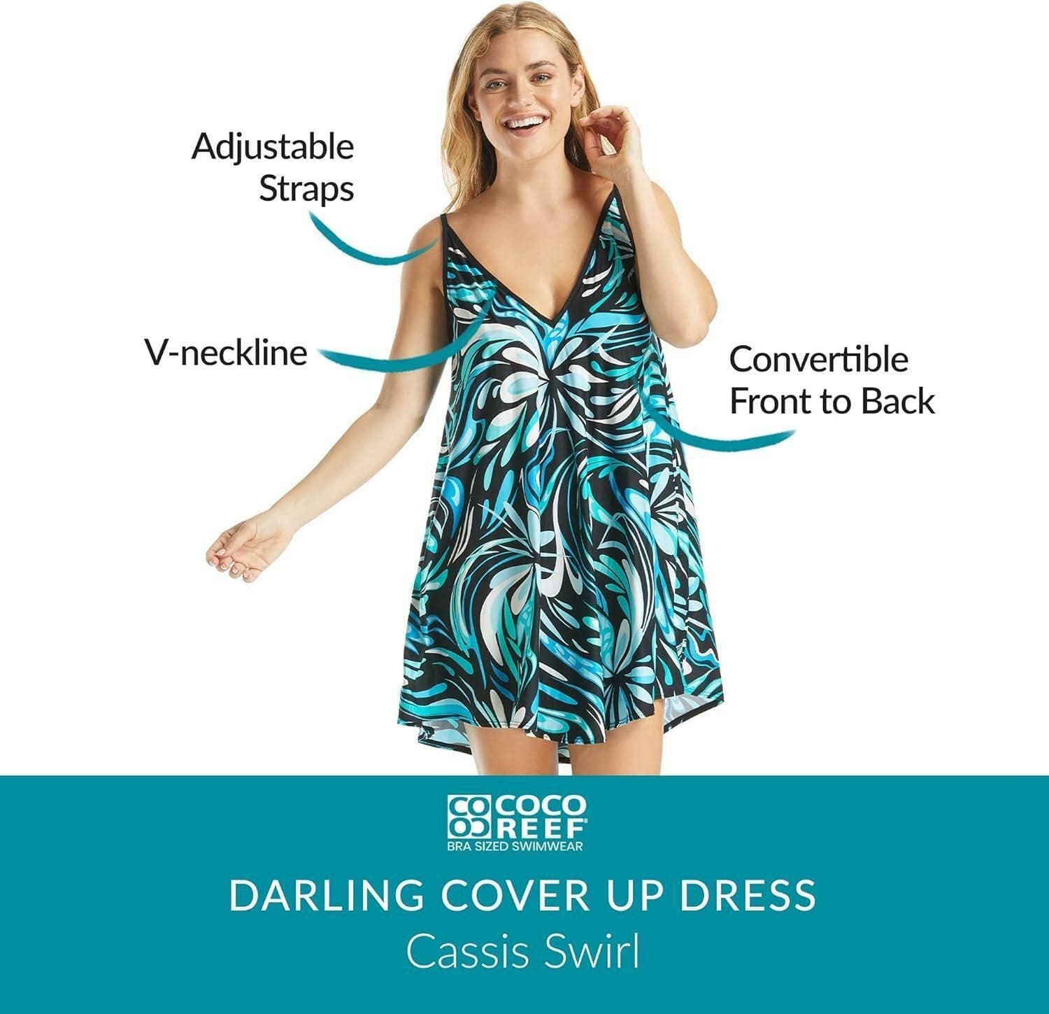 Coco Reef Darling Swim Cover-Up Beach Dress Lightweight Women's Med $135 Value - Thumbnail 4