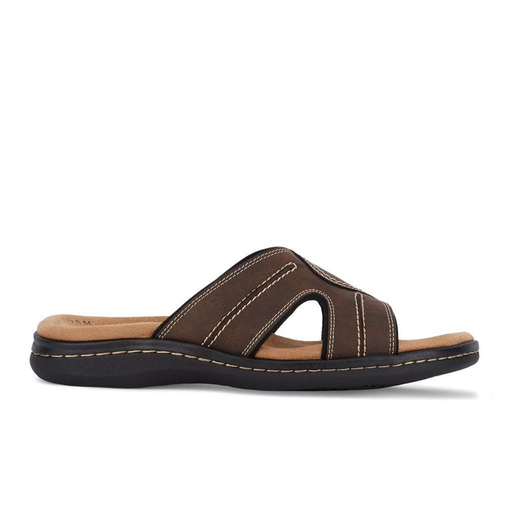 Dockers Men's Sunland Leather Slide Memory Foam Sandals Brown 8 M $80 Value - Thumbnail 2