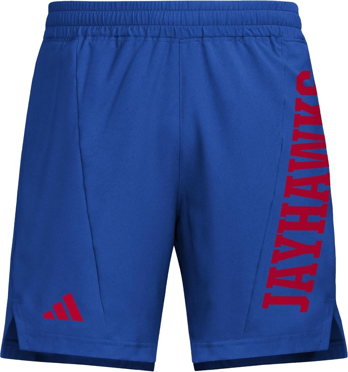 adidas Men's University Kansas Jayhawks Aeroready Team Shorts Blue 3XL $65 Value - Thumbnail 4