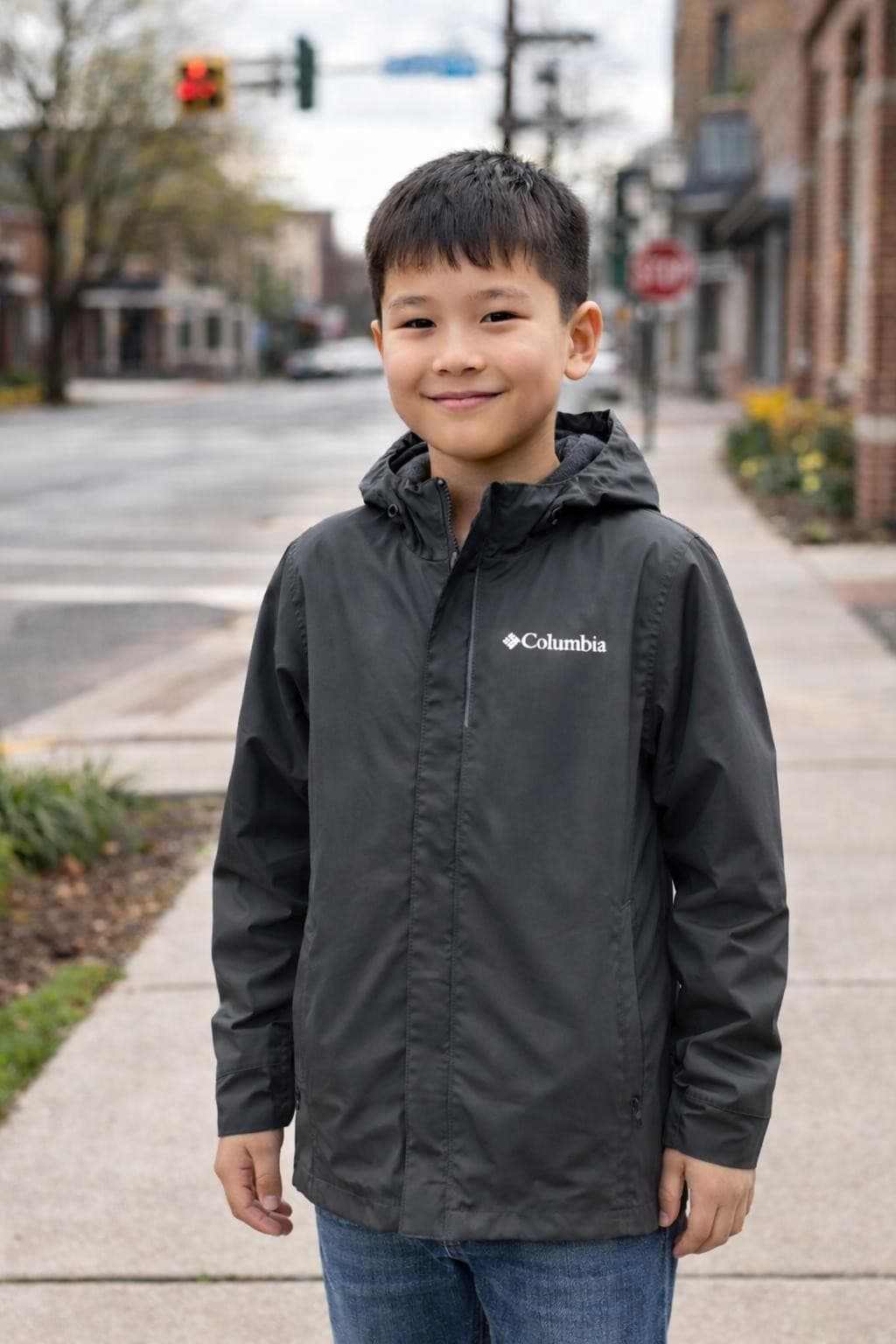 Columbia Boy's Omni-tech Watertight Timber Pointe II Hooded Jacket Large Gray - Thumbnail 7