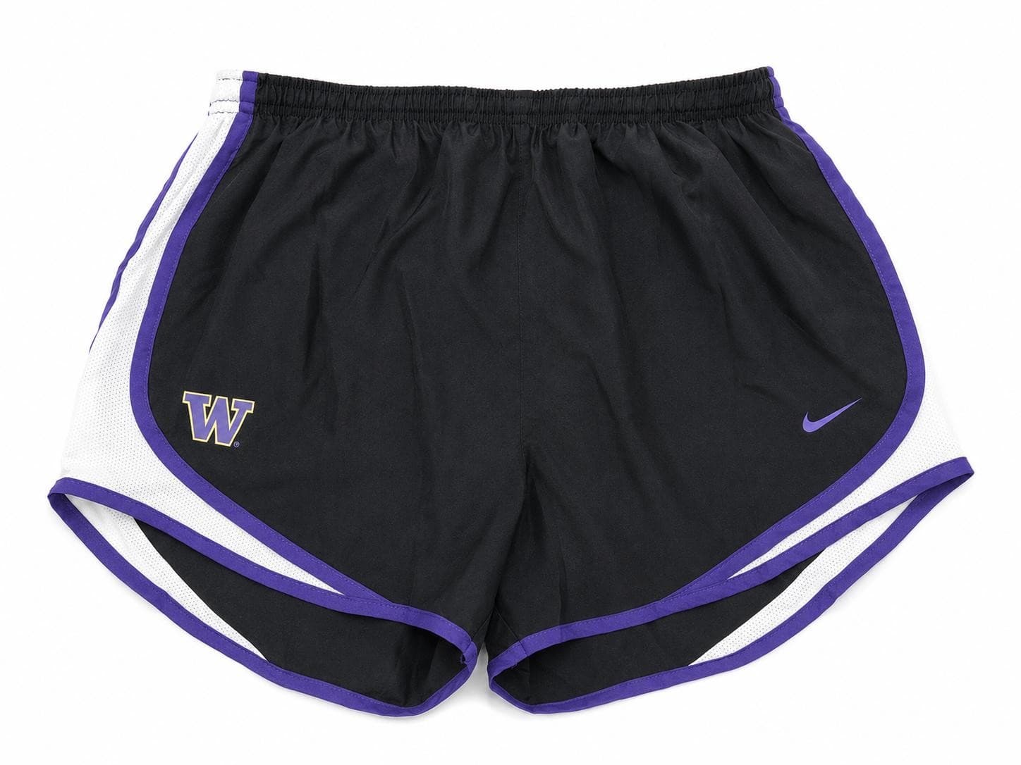 Nike Women's Washington Huskies Dri-Fit Tempo Shorts Black Large $50 Value - Thumbnail 5