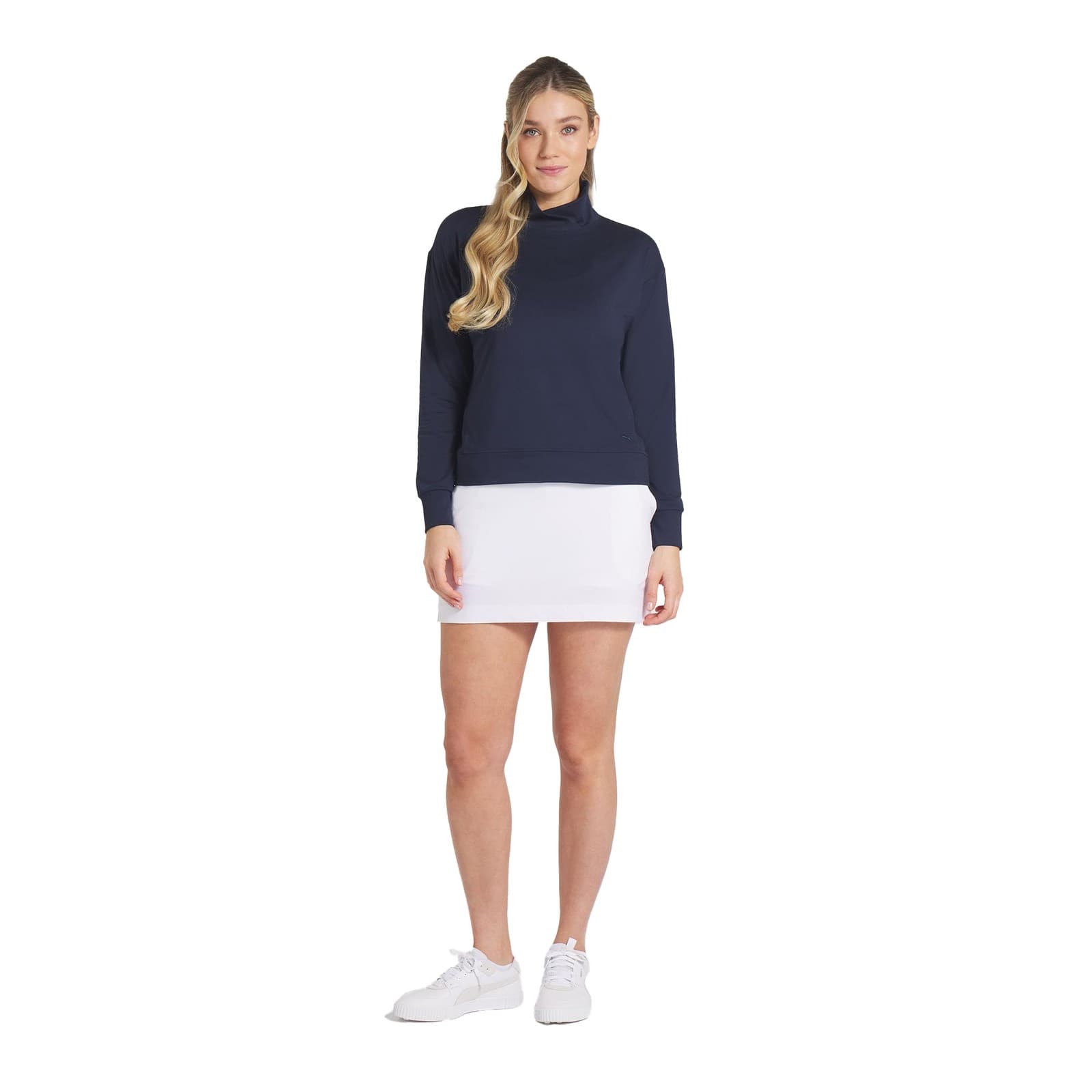 Puma Women's CLOUDSPUN Harper Pullover Golf Jacket Top Navy Blue Large $81 Value - Thumbnail 3