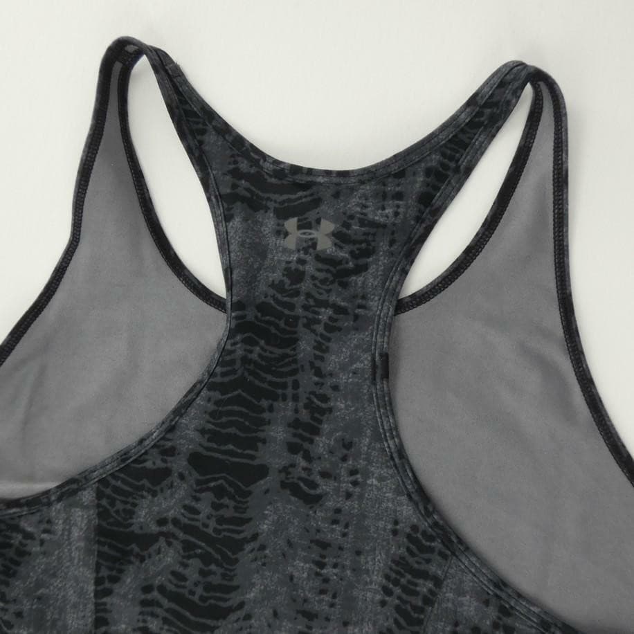 Under Armour Women's Heatgear Tie Dye Fitted Performance Tank Black Gray Large - Thumbnail 3