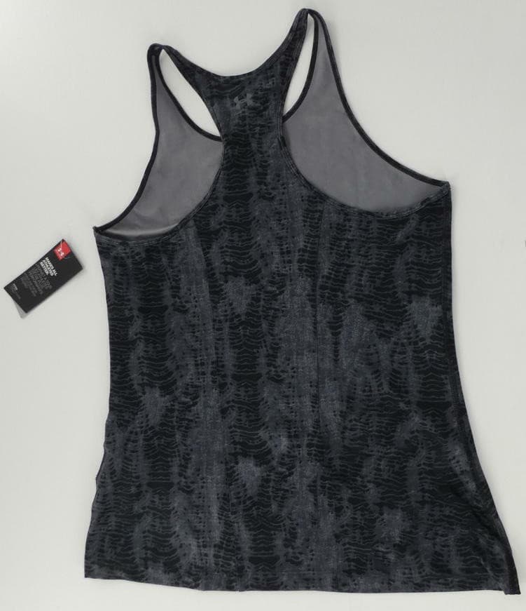 Under Armour Women's Heatgear Tie Dye Fitted Performance Tank Black Gray Large - Thumbnail 2