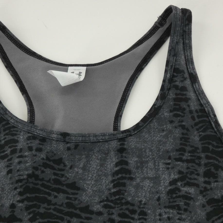 Under Armour Women's Heatgear Tie Dye Fitted Performance Tank Black Gray Large - Thumbnail 6