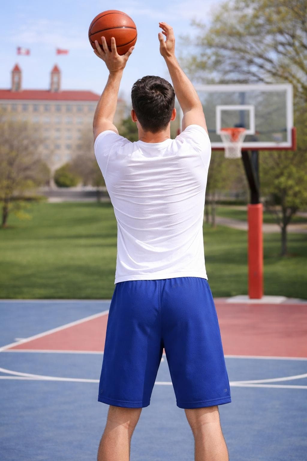 adidas Men's University Kansas Jayhawks Aeroready Team Shorts Blue 3XL $65 Value - Thumbnail 3