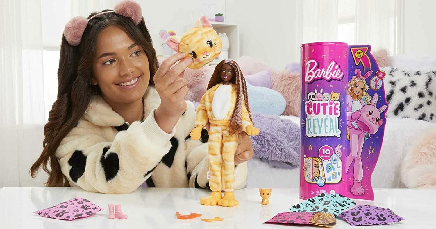 Barbie Cutie Reveal Doll & Pet Kitty Plush Kitten Costume 10 Surprises - Thumbnail 7