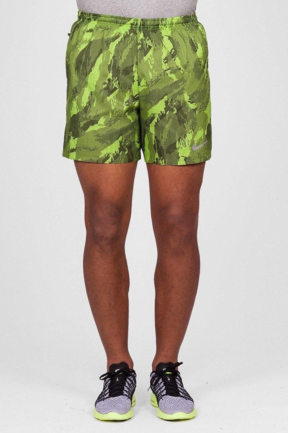 Nike Men's Dri-Fit Fractual 5 inch Running Shorts Black Volt 2XL $70 Value - Thumbnail 4