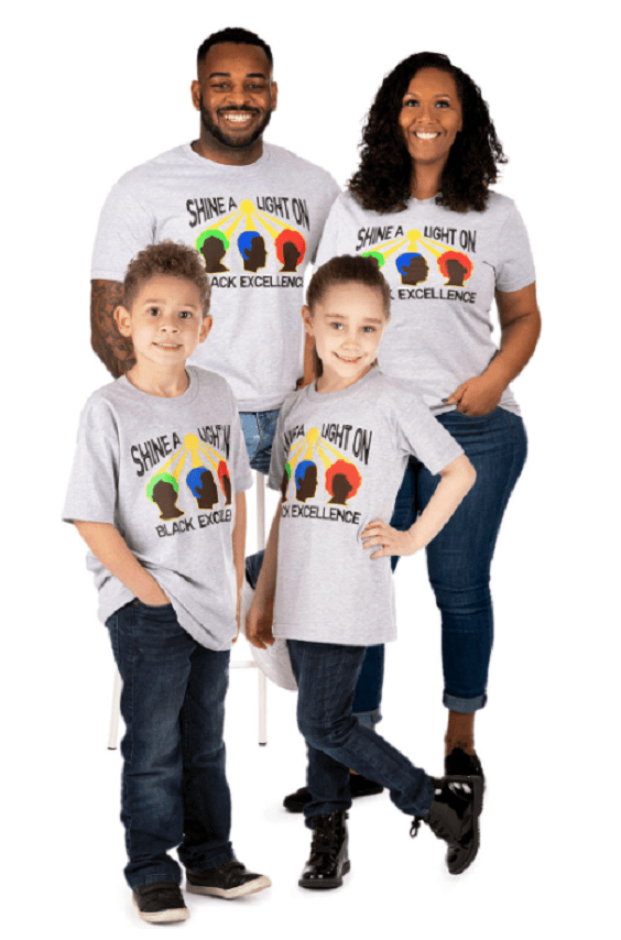 Proud by Design Shine A Light On Black Excellence Youth T-Shirt Boy's Girl's - Thumbnail 3