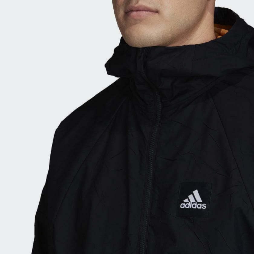 Adidas Men's Primeblue W.N.D. Full Zip Windbreaker Jacket Black X-Large - Thumbnail 5