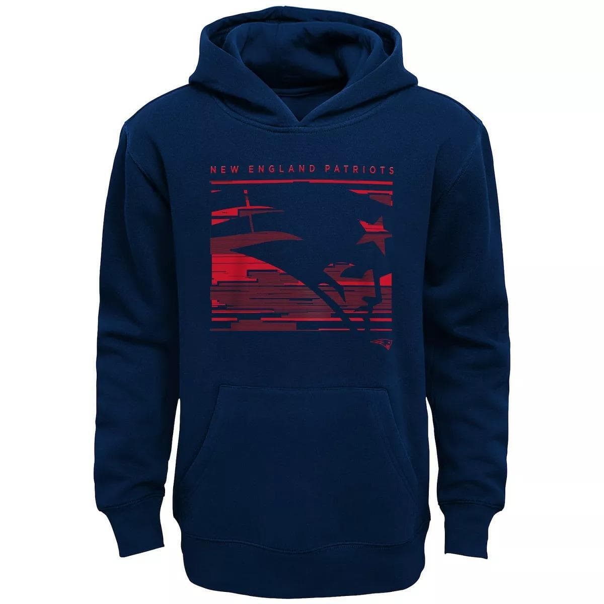 Unbranded Boy's New England Patriots Primary Logo Fleece Hoodie Navy Blue L XL - Thumbnail 3