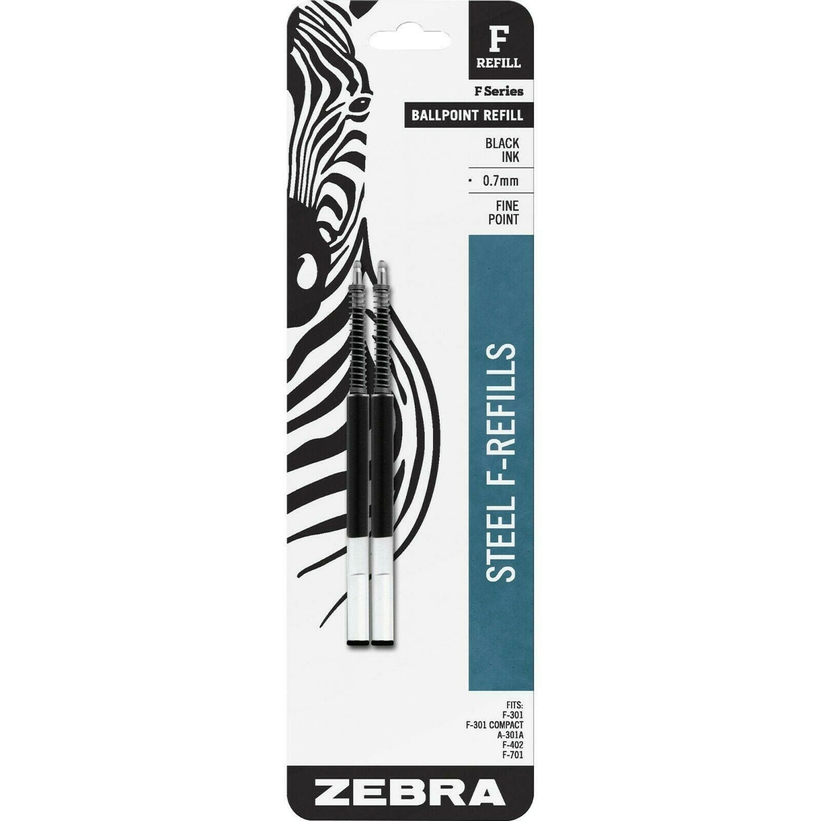 Zebra F-Refill F-301 F301 F-402 F-701 Stainless Steel Pen Black 0.7 5 X 2 Packs - Thumbnail 4