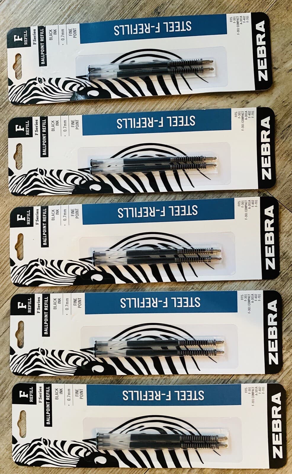 Zebra F-Refill F-301 F301 F-402 F-701 Stainless Steel Pen Black 0.7 5 X 2 Packs - Thumbnail 3