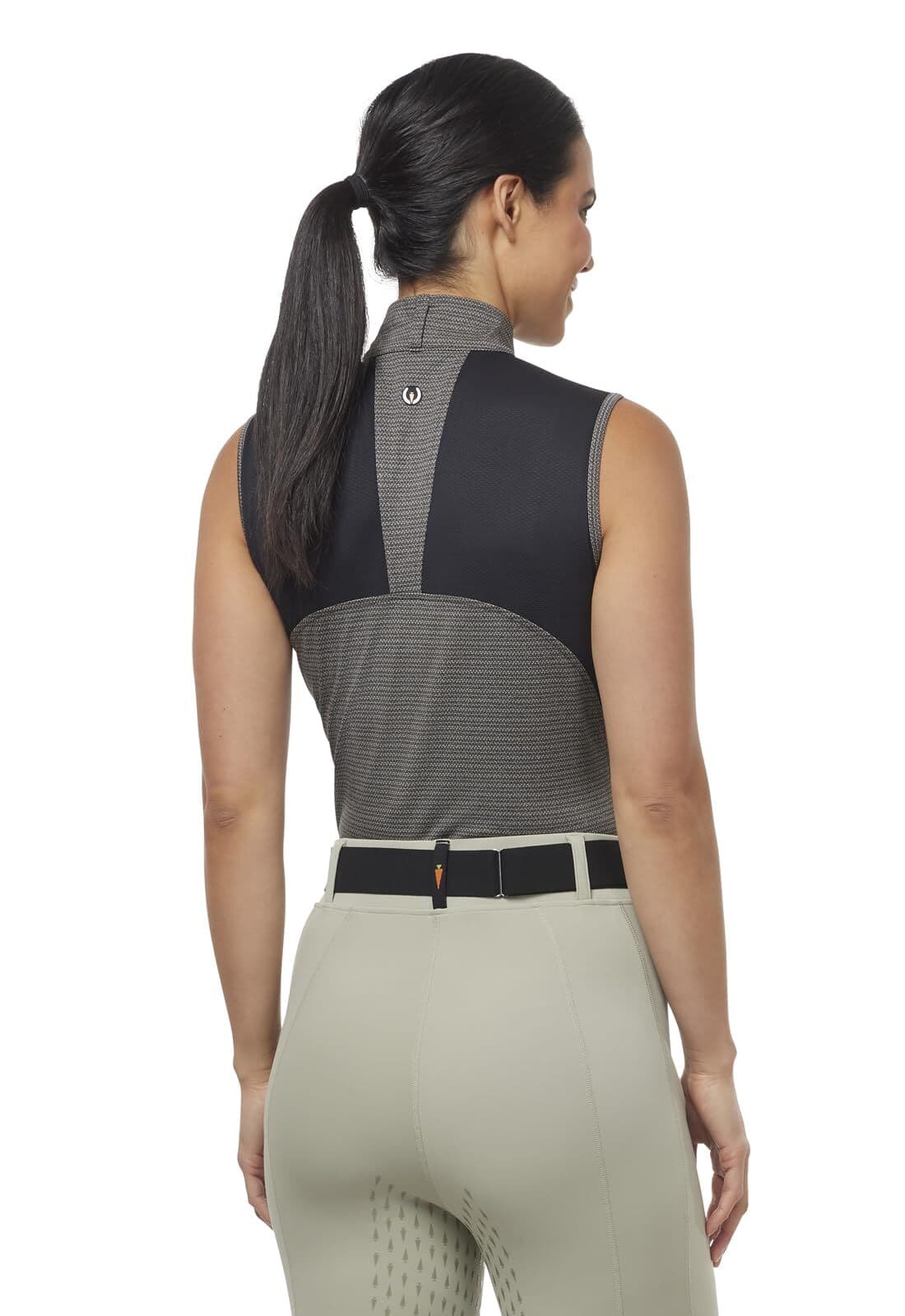 Kerrits Activewear Women's Quarter Line Sleeveless Zip Top Limestone Top Medium - Thumbnail 2