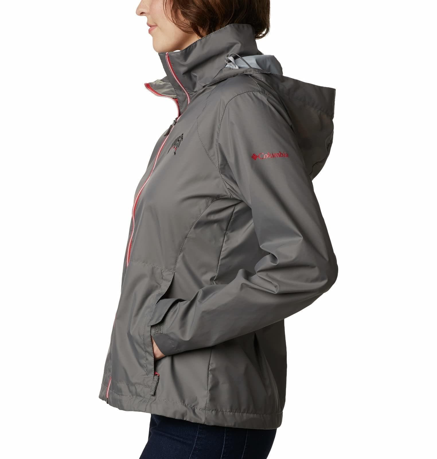 Columbia Women's Ohio State University Buckeyes Waterproof Hooded Jacket Gray XL - Thumbnail 2