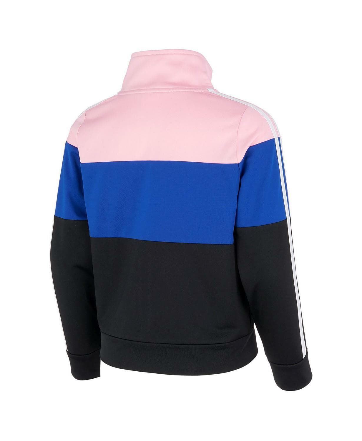 Adidas Girl's Tricot Color Block Full-Zip Jacket Black/Blue/Pink Medium Large - Thumbnail 2